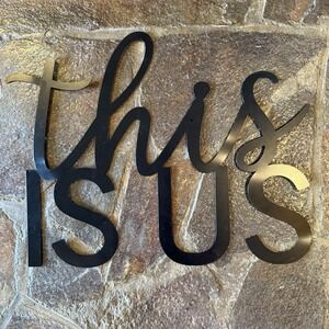 This Is Us Black Metal Letter Cutout Wall Decor Hanging Script Cursive 20"x 16"